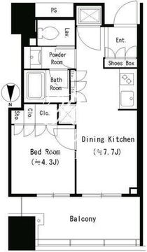 パークタワー錦糸町 712 間取り図