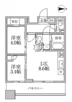 レジディア新御徒町2 1102 間取り図