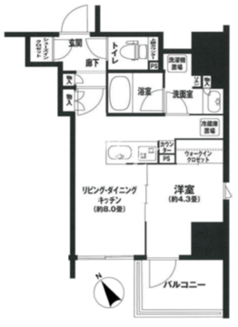 リビオレゾン入船 803 間取り図