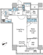 レジディアタワー目黒不動前 2706 間取り図