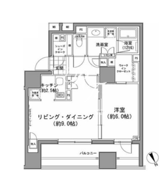 パークハビオ八丁堀 809 間取り図