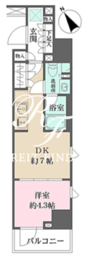 ルフォンプログレ四谷 502 間取り図