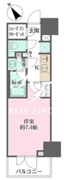 ルフォンプログレ四谷 804 間取り図