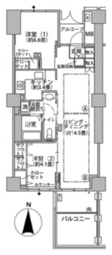 東雲キャナルコートCODAN 21-709 間取り図