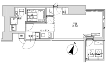 グランディオール広尾テラス 407 間取り図