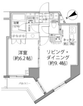 パークハビオ東向島 206 間取り図