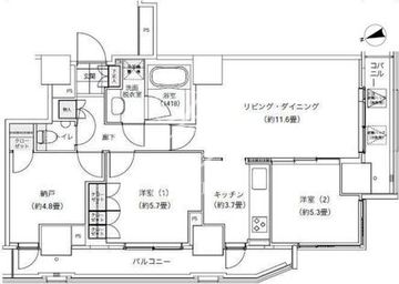 パークキューブ愛宕山タワー 1302 間取り図