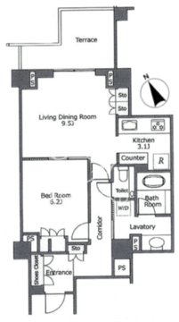 ブランズ六本木 1F 間取り図
