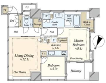 ブリリア一番町 12F 間取り図