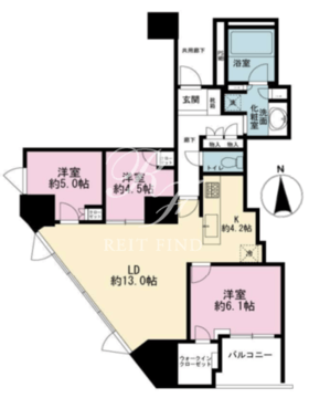 プラウドタワー白金台 2502 間取り図