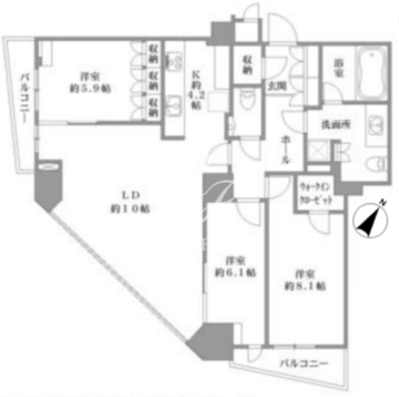 アトラスタワー六本木 13F 間取り図