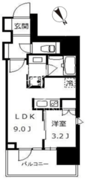 クレヴィア文京根津 201 間取り図