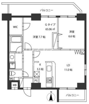レジディア新御茶ノ水 1401 間取り図