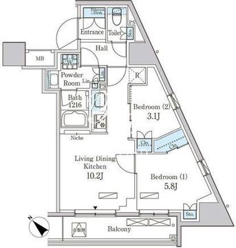 パークアクシス池袋パークフロント 501 間取り図
