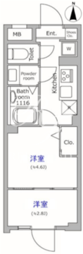 グローリオシェルト池袋本町 306 間取り図