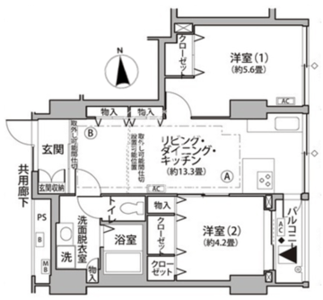 東雲キャナルコートCODAN 13-702 間取り図