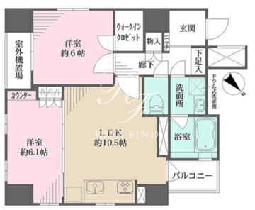 グランスイート銀座レスティモナーク 206 間取り図