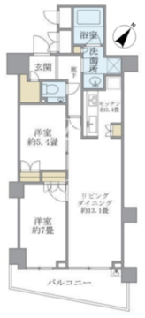 大崎ウエストシティタワーズ E-306 間取り図