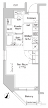 プラウドフラット東神田 201 間取り図