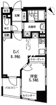プライムアーバン中目黒2 805 間取り図