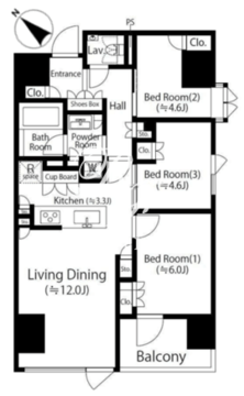 コノート茗荷谷 301 間取り図