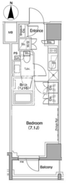 ザ・パークハビオ麻布十番 205 間取り図