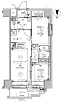 リルシア新御徒町 501 間取り図