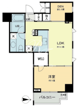 ベルファース本郷弓町 1301 間取り図