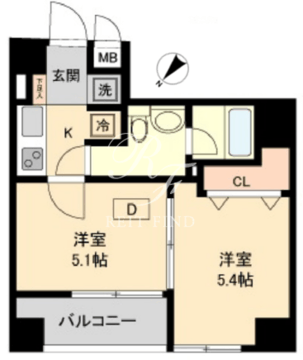 コモド水天宮レジデンス 509 間取り図