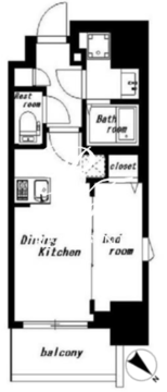 ハーモニーグラシア住吉 202 間取り図