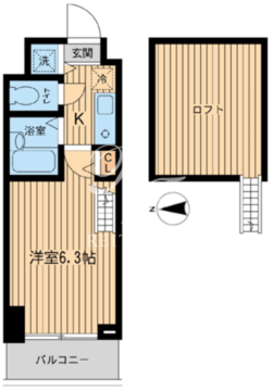グランプレッソ河田町 602 間取り図