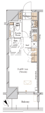 ブランシエスタ飯田橋 1402 間取り図