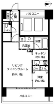 パークキューブ東品川 807 間取り図