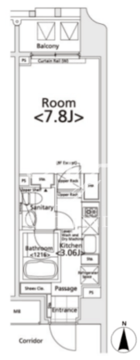  プライマル新宿若松町 803 間取り図