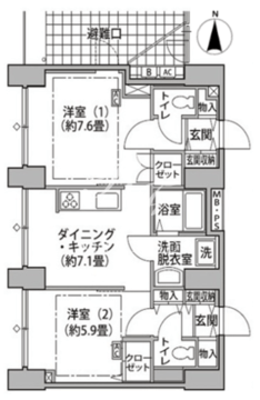 東雲キャナルコートCODAN 14-517 間取り図