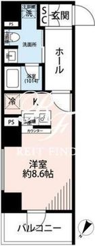 プレール・ドゥーク日本橋浜町 801 間取り図
