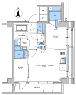ブラウ戸越銀座テラス 407 間取り図