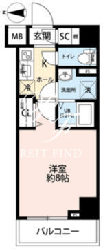 プレール・ドゥーク浅草5 302 間取り図