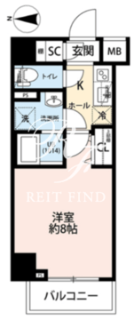 プレール・ドゥーク浅草5 303 間取り図