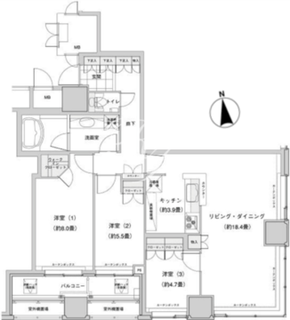 ウエストパークタワー池袋 2506 間取り図