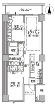 東雲キャナルコートCODAN 21-702 間取り図