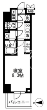 レジディア亀戸 1401 間取り図
