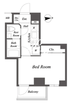 ルクレ住吉 404 間取り図