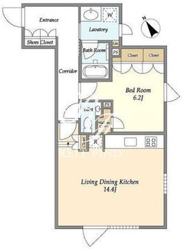 アンソレイエ下北沢 303 間取り図