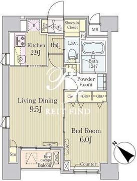 クレール日本橋 502 間取り図