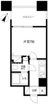 レジディア島津山 601 間取り図