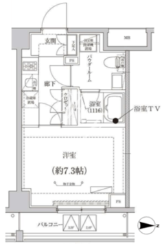 クリアルプレミア大島 107 間取り図