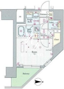 スカイコートプライム亀戸 1501 間取り図