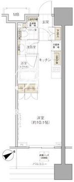 パークハビオ西新宿 1303 間取り図