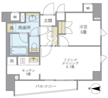 アパートメンツ白金三光坂 502 間取り図